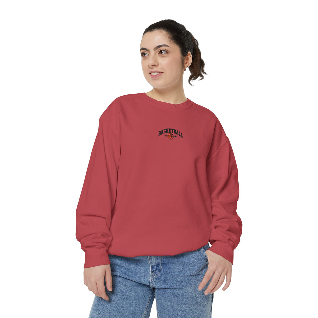 Basketball Embroidery-Look Crewneck Sweatshirt 🏀
