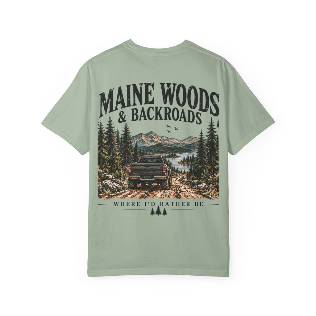 Maine Woods & Backroads Outdoor Tee | Cozy Chaos Co. 🌲