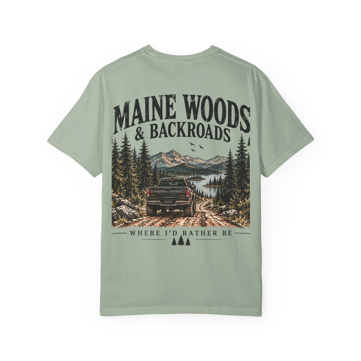 Maine Woods & Backroads Outdoor Tee | Cozy Chaos Co. 🌲