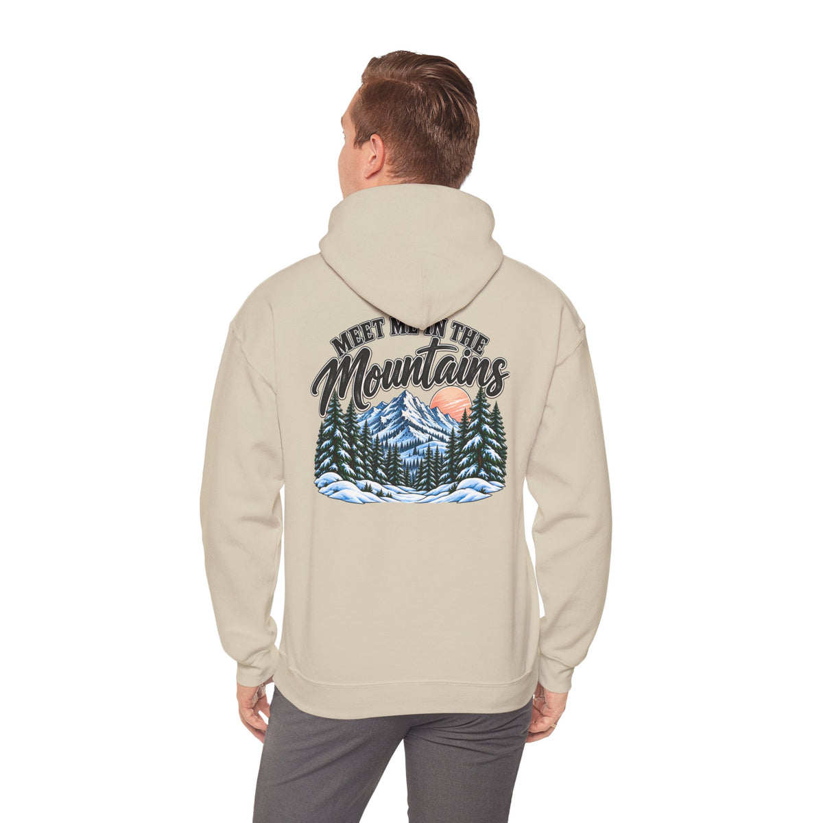 Meet Me in the Mountains Hoodie – Cozy Winter Mountain & Pine Tree Sweatshirt 🏔️🌲❄️