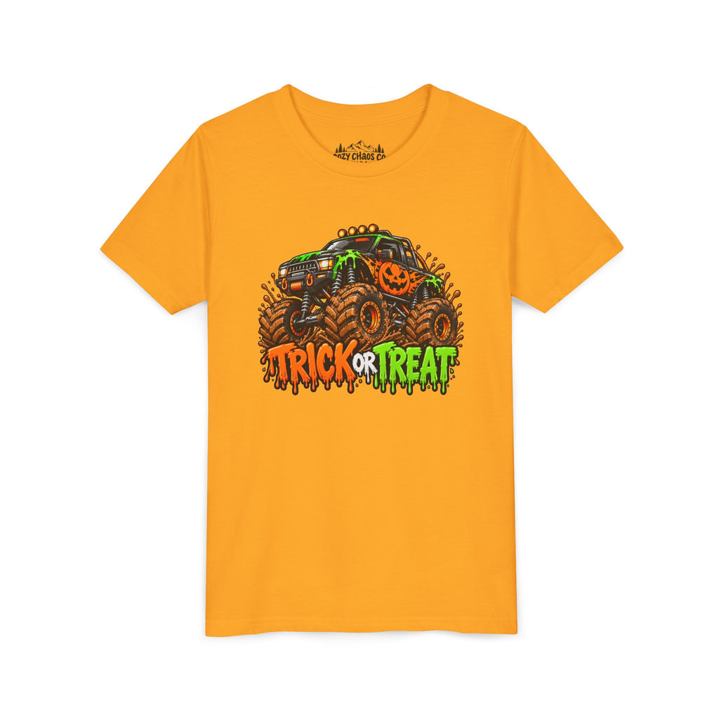 Trick or Treat Monster Truck Kids Halloween Sweatshirt | Cozy Chaos Kid 🎃🏁👻