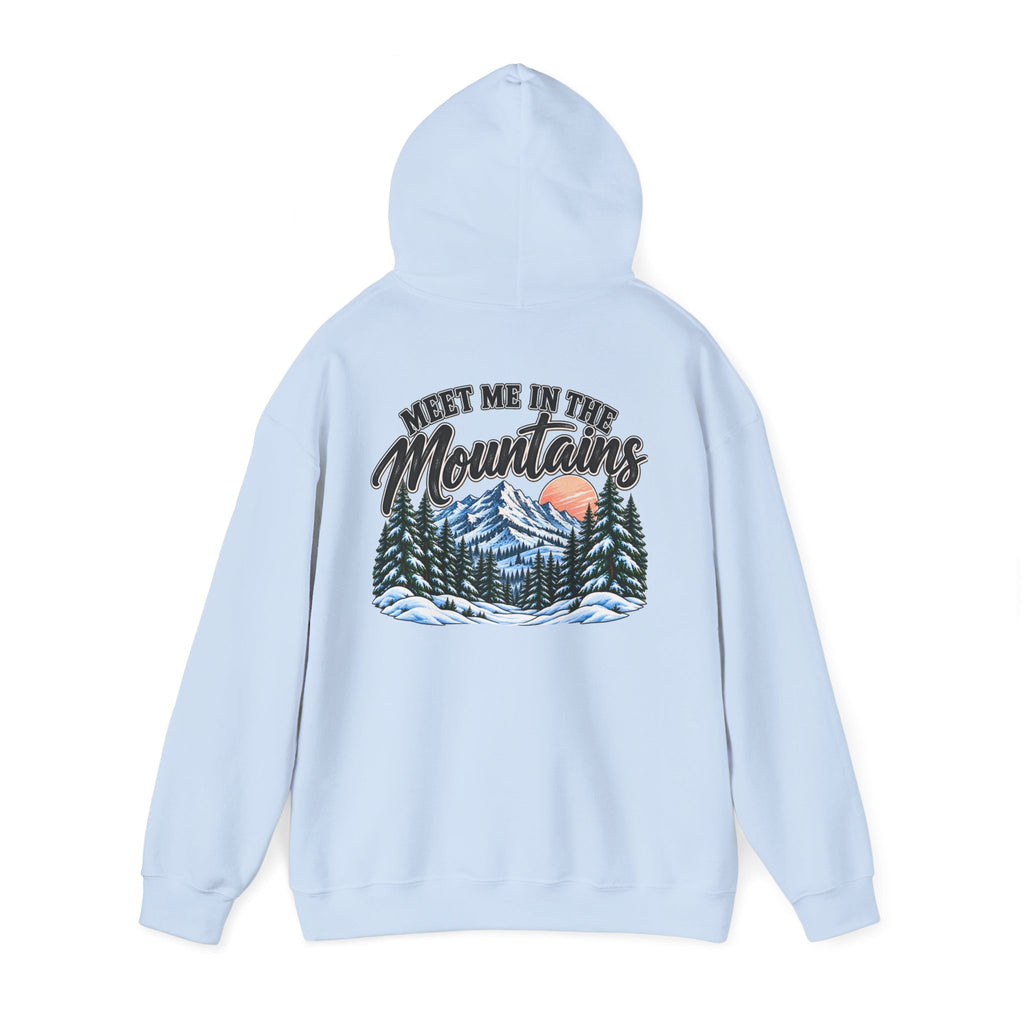 Meet Me in the Mountains Hoodie – Cozy Winter Mountain & Pine Tree Sweatshirt 🏔️🌲❄️