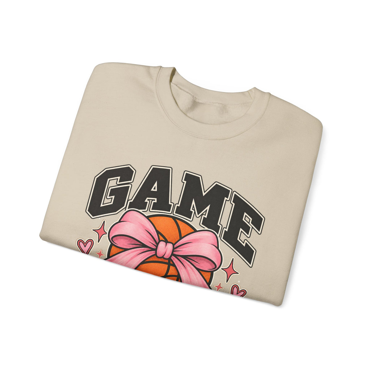 Game Day Pink Bow Basketball Crewneck Sweatshirt 🏀🎀