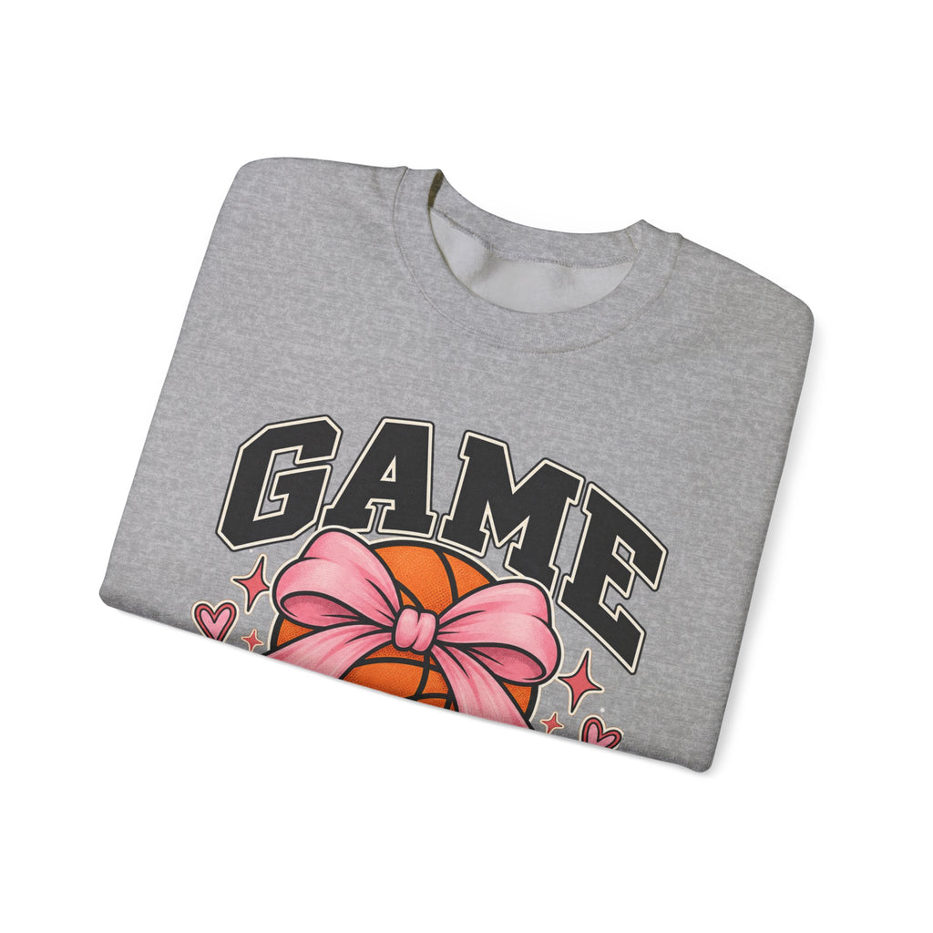 Game Day Pink Bow Basketball Crewneck Sweatshirt 🏀🎀