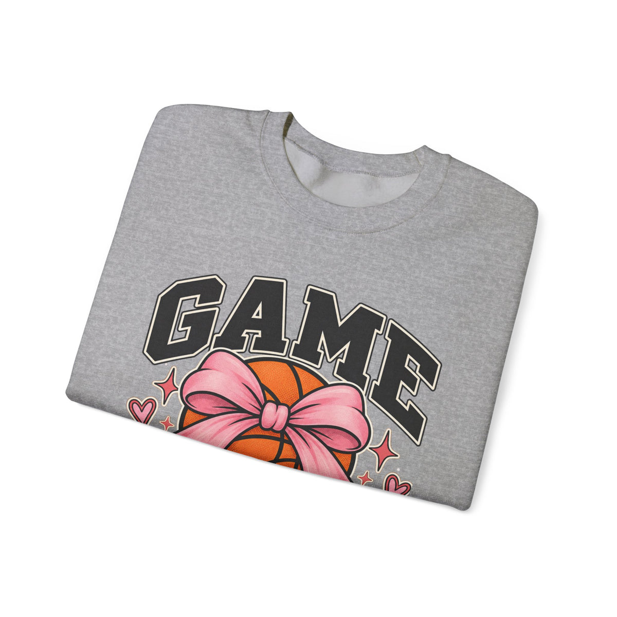 Game Day Pink Bow Basketball Crewneck Sweatshirt 🏀🎀