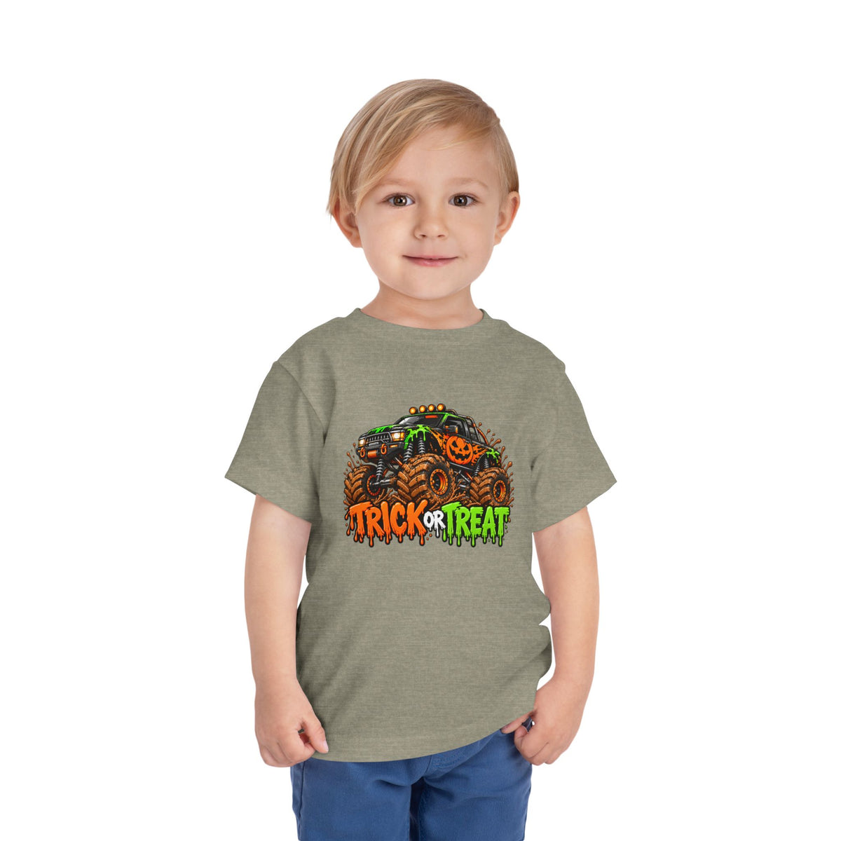 Trick or Treat Monster Truck Toddler Kids Halloween Sweatshirt | Cozy Chaos Kid 🎃🏁👻