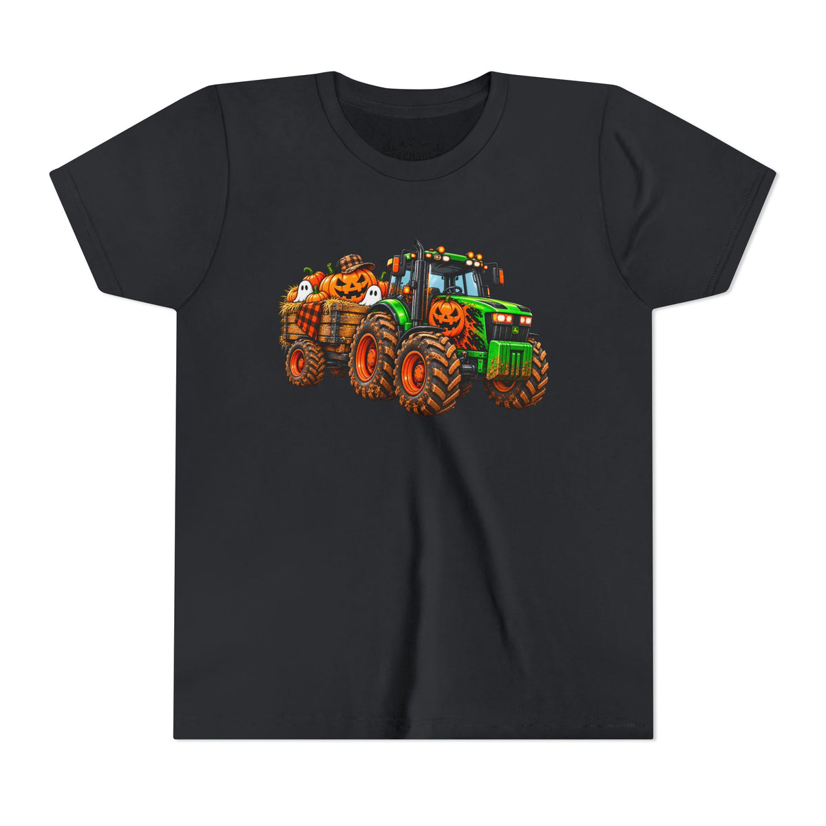 Halloween Tractor Pumpkin Patch Kids Sweatshirt | Cozy Chaos Kid 🎃🚜👻