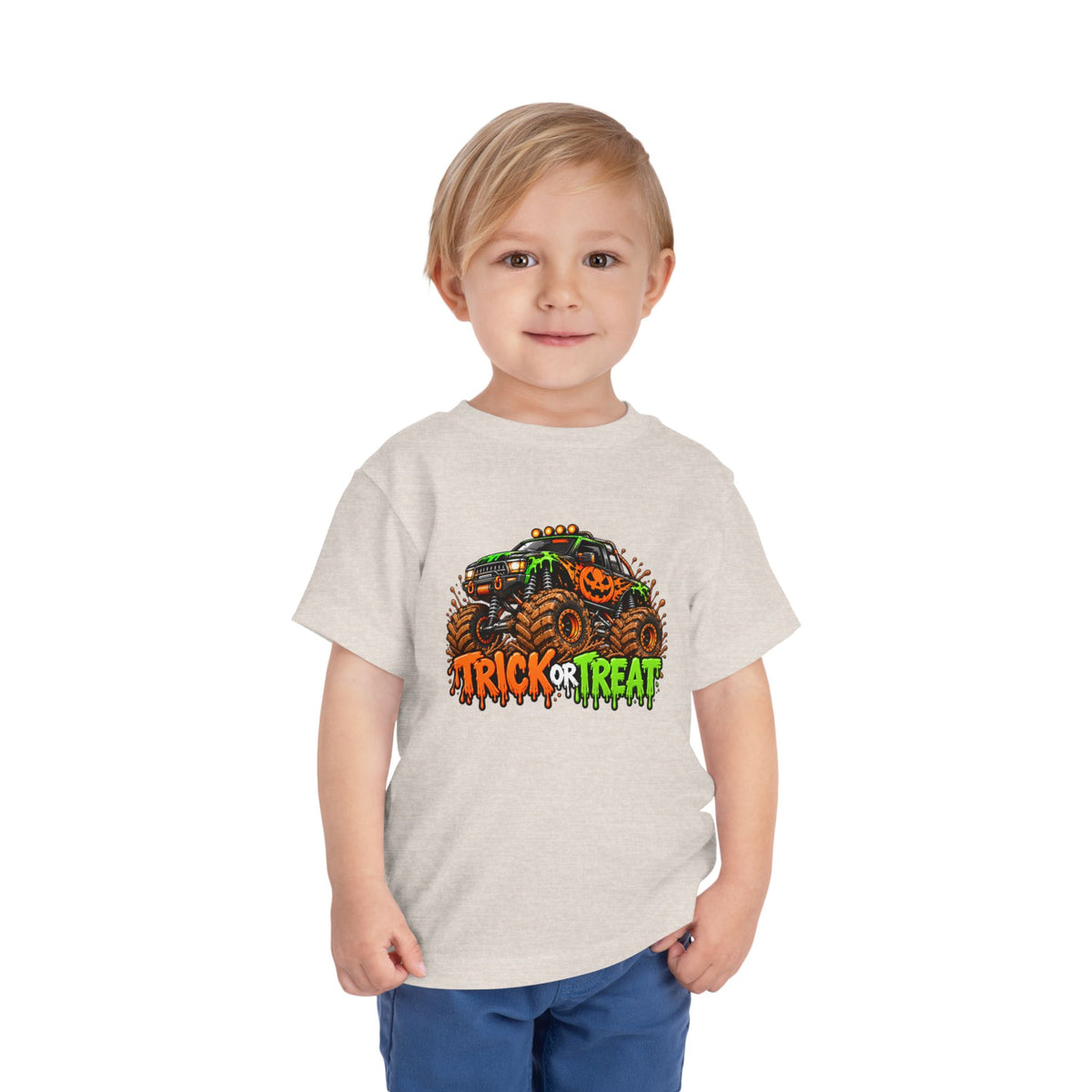 Trick or Treat Monster Truck Toddler Kids Halloween Sweatshirt | Cozy Chaos Kid 🎃🏁👻