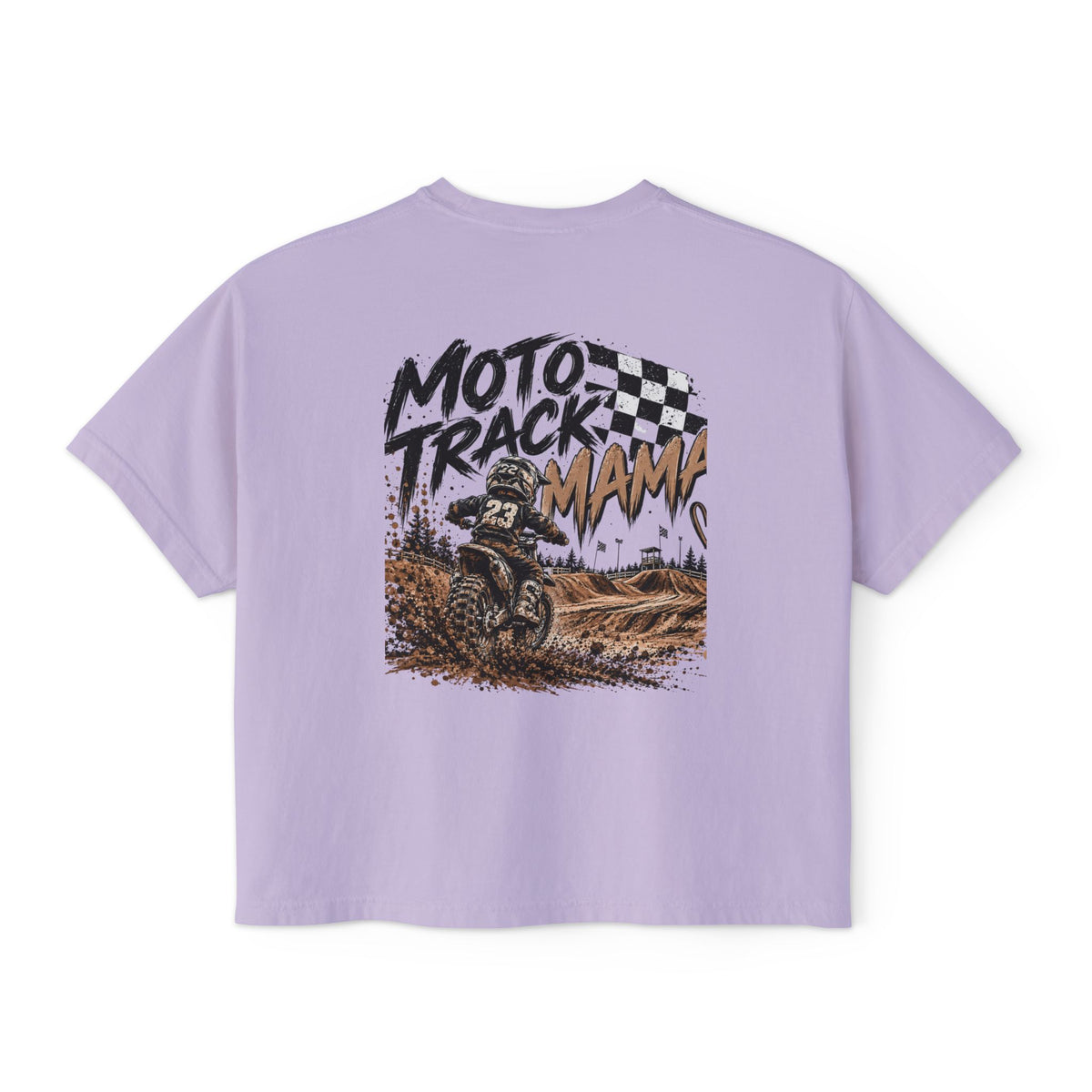 Moto Track Mama – Motocross Mom Graphic CropTee 🏁🤎
