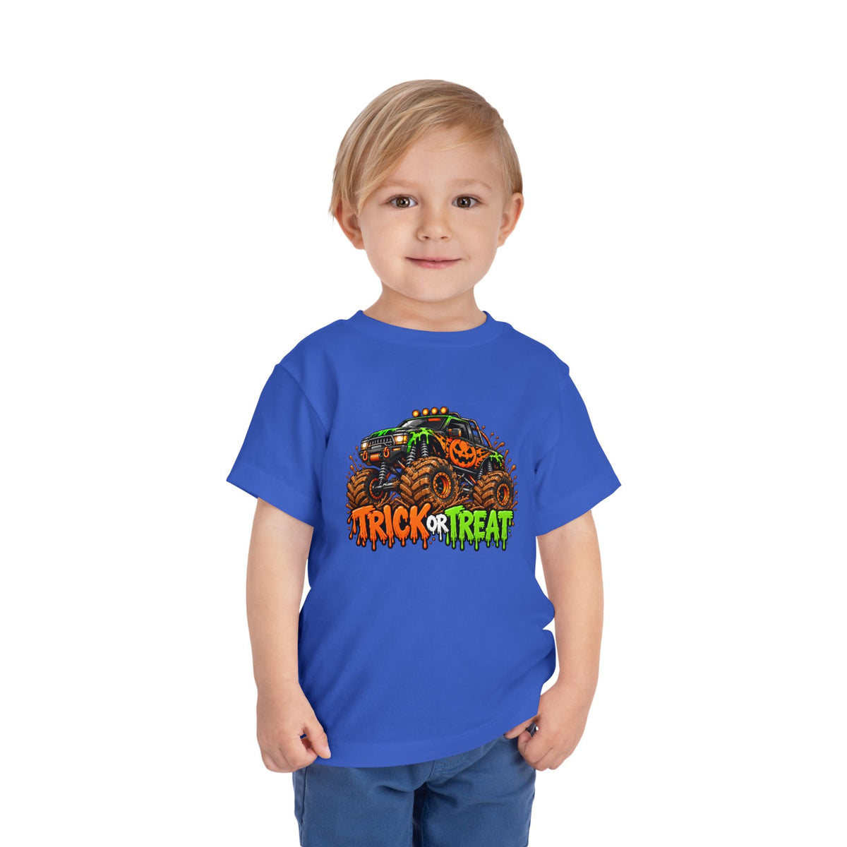 Trick or Treat Monster Truck Toddler Kids Halloween Sweatshirt | Cozy Chaos Kid 🎃🏁👻