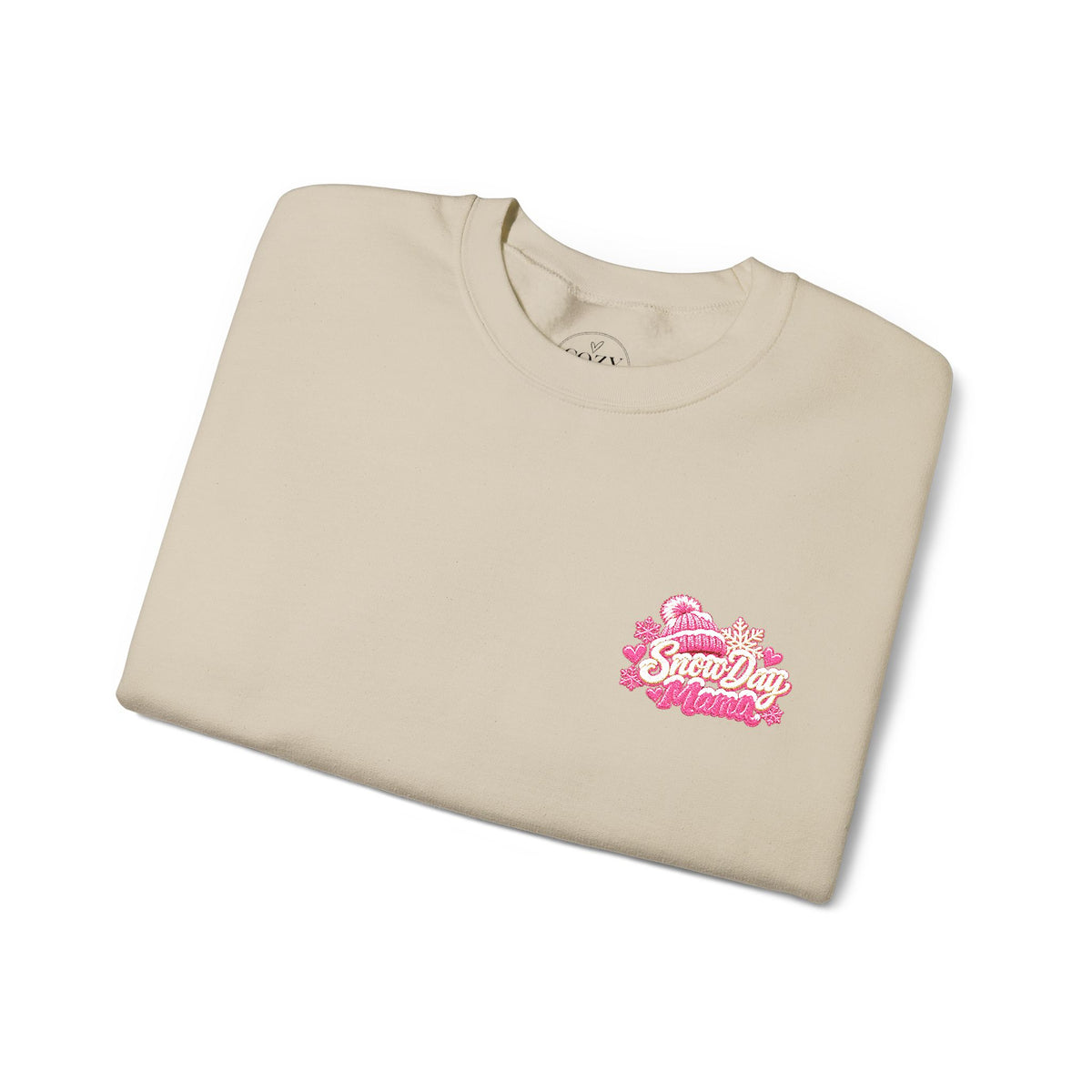 “Snow Day Mama Embroidered Crewneck – Cozy Winter Mom Sweatshirt.” ❄️🩷