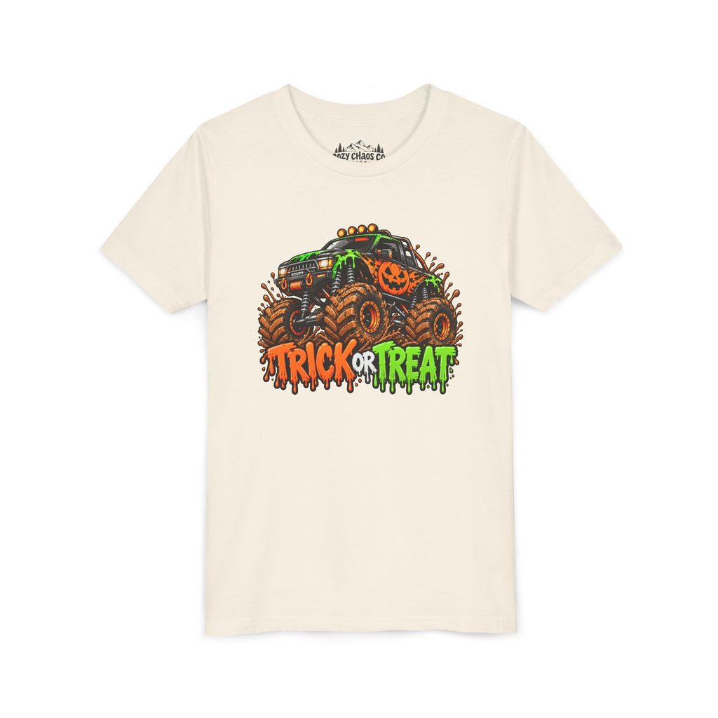 Trick or Treat Monster Truck Kids Halloween Sweatshirt | Cozy Chaos Kid 🎃🏁👻