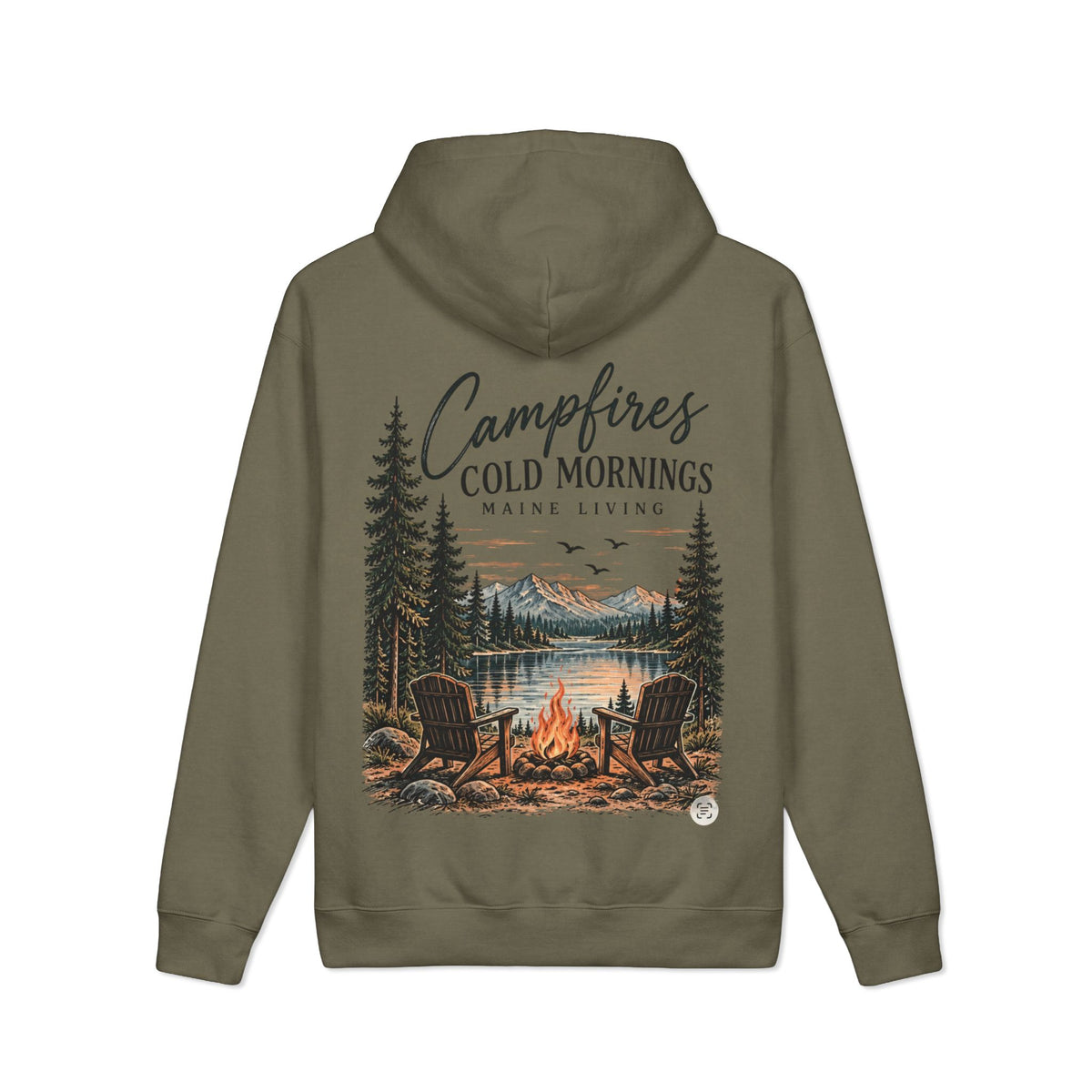 Campfires & Cold Mornings Maine Living Hoodie | Cozy Chaos Co. 🌲🔥