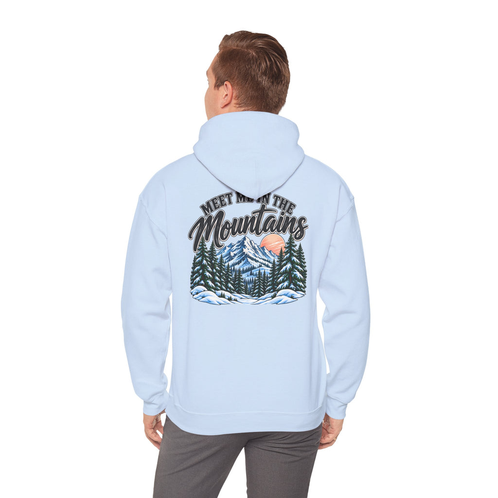Meet Me in the Mountains Hoodie – Cozy Winter Mountain & Pine Tree Sweatshirt 🏔️🌲❄️