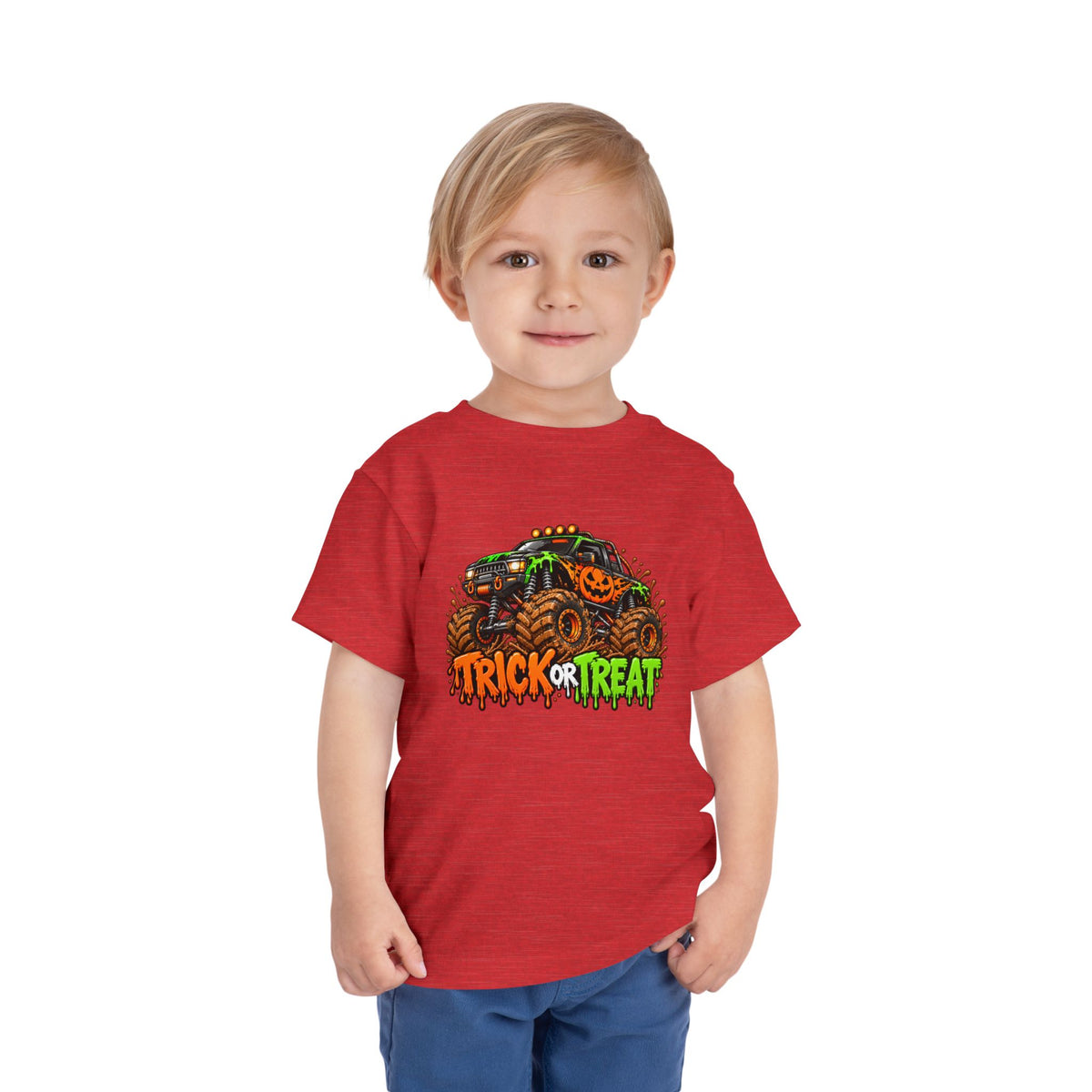 Trick or Treat Monster Truck Toddler Kids Halloween Sweatshirt | Cozy Chaos Kid 🎃🏁👻