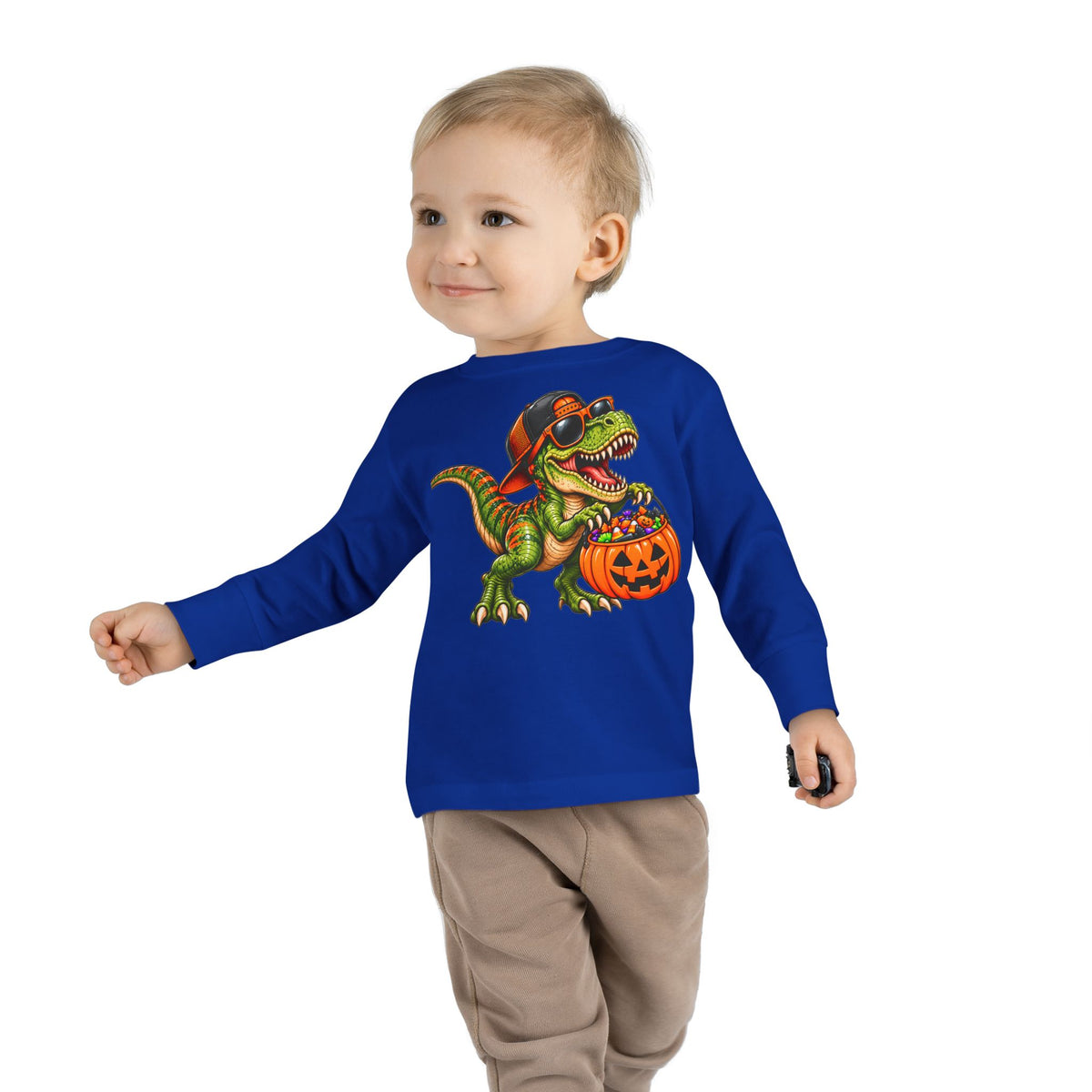 Trick or Treat T-Rex Toddler Halloween Shirt | Cozy Chaos Kid 🦖🎃🍬