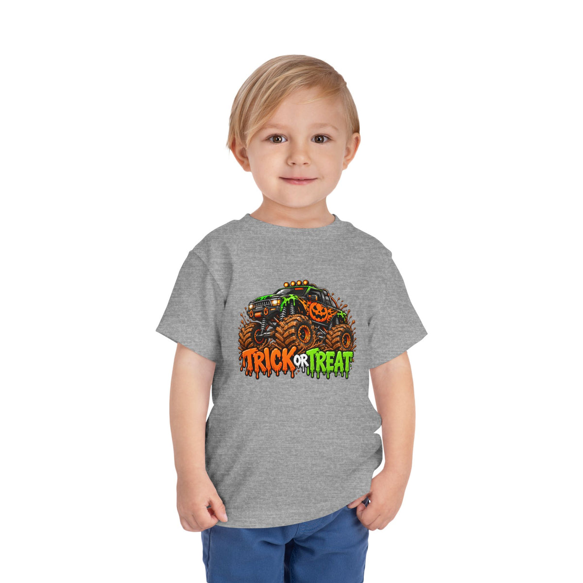 Trick or Treat Monster Truck Toddler Kids Halloween Sweatshirt | Cozy Chaos Kid 🎃🏁👻