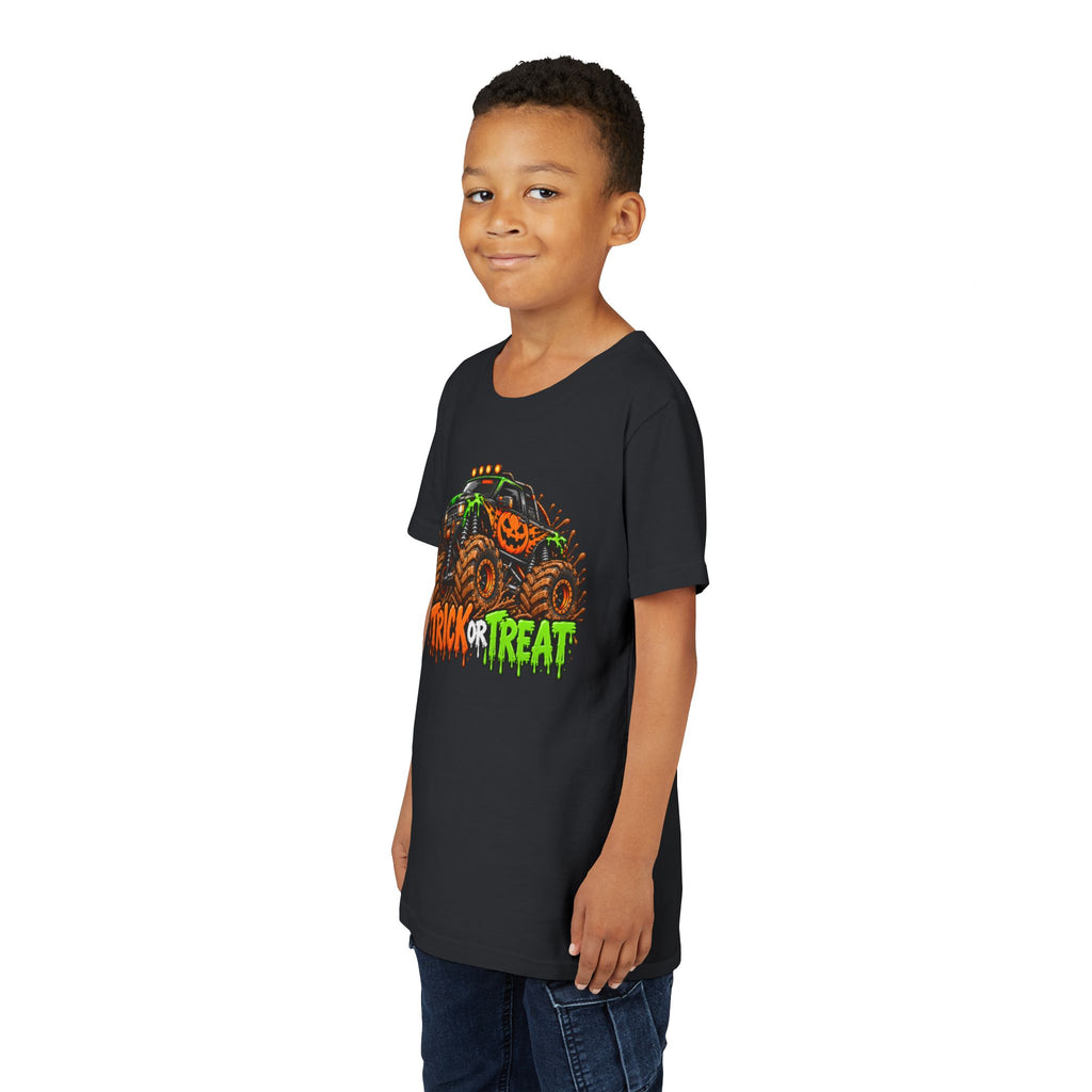 Trick or Treat Monster Truck Kids Halloween Sweatshirt | Cozy Chaos Kid 🎃🏁👻