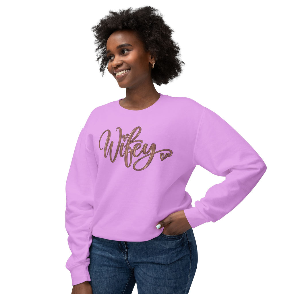 Wifey Crewneck Sweatshirt | Cozy Bridal Sweatshirt | Newlywed Wife Gift | Cute Wife Sweater 💍🤎