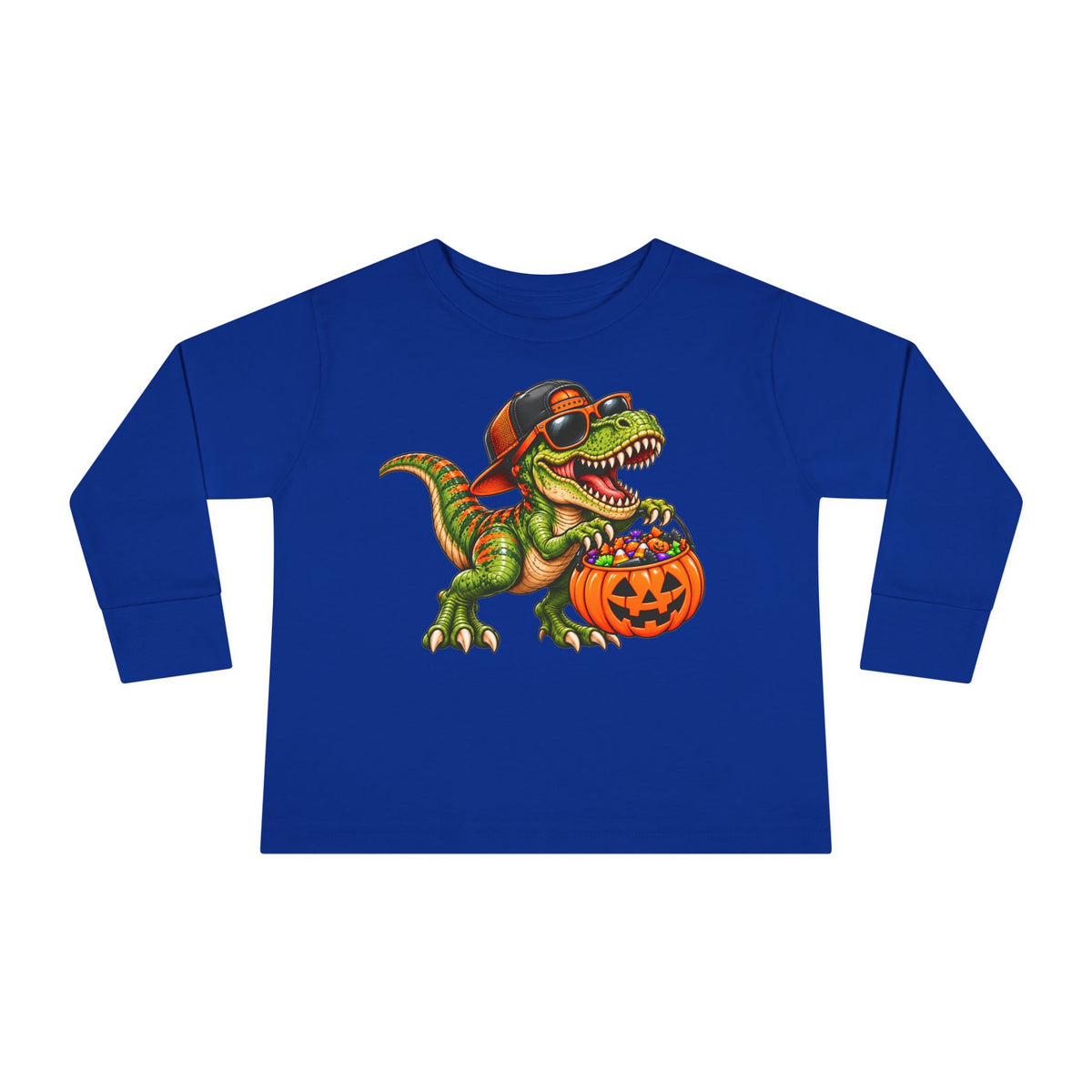 Trick or Treat T-Rex Toddler Halloween Shirt | Cozy Chaos Kid 🦖🎃🍬