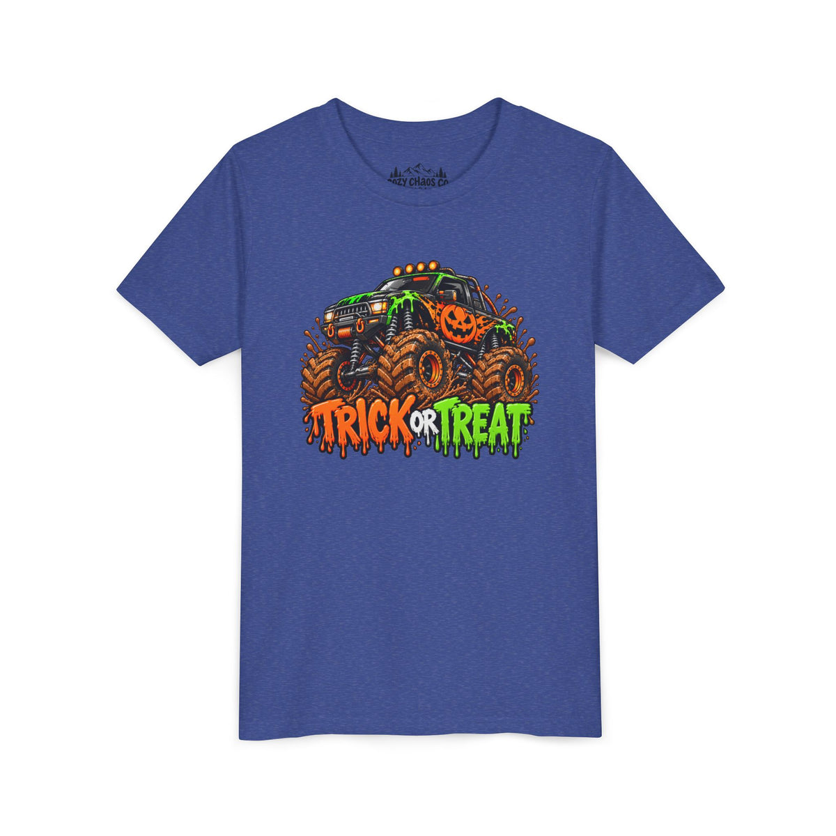 Trick or Treat Monster Truck Kids Halloween Sweatshirt | Cozy Chaos Kid 🎃🏁👻