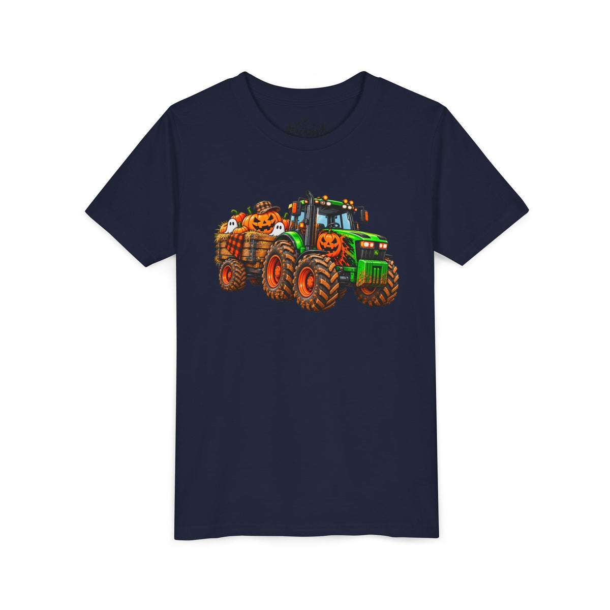 Halloween Tractor Pumpkin Patch Kids Sweatshirt | Cozy Chaos Kid 🎃🚜👻