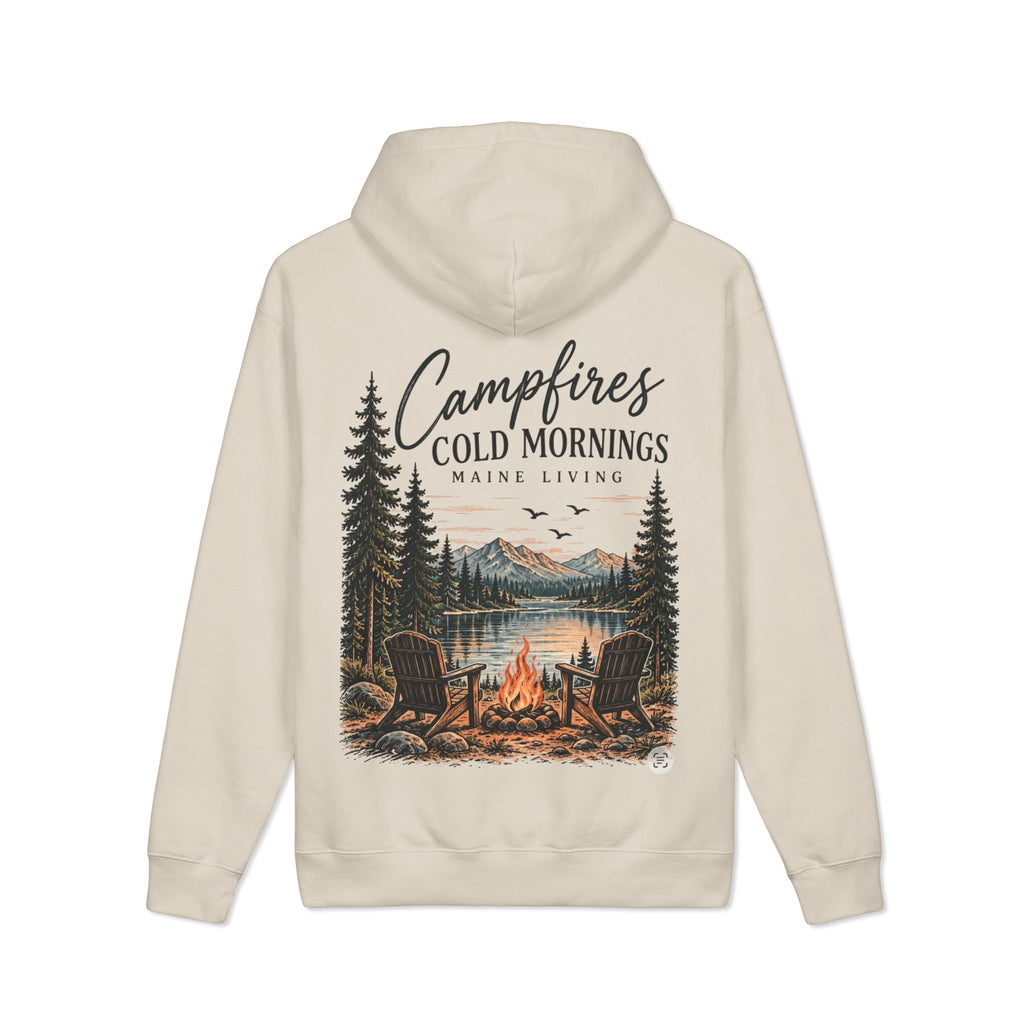 Campfires & Cold Mornings Maine Living Hoodie | Cozy Chaos Co. 🌲🔥