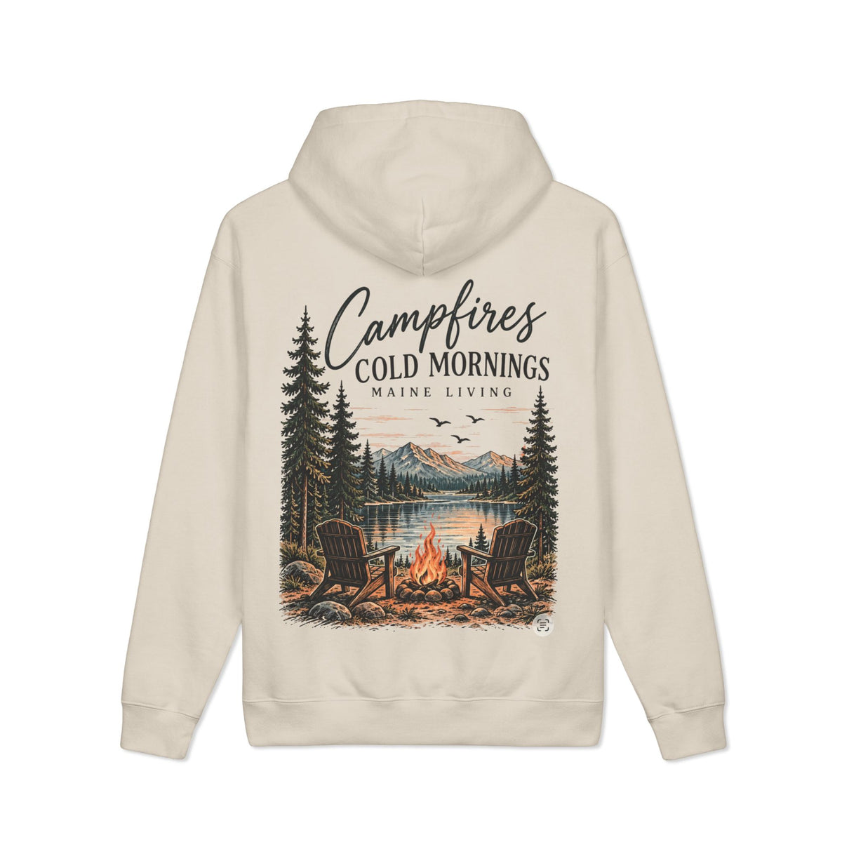 Campfires & Cold Mornings Maine Living Hoodie | Cozy Chaos Co. 🌲🔥