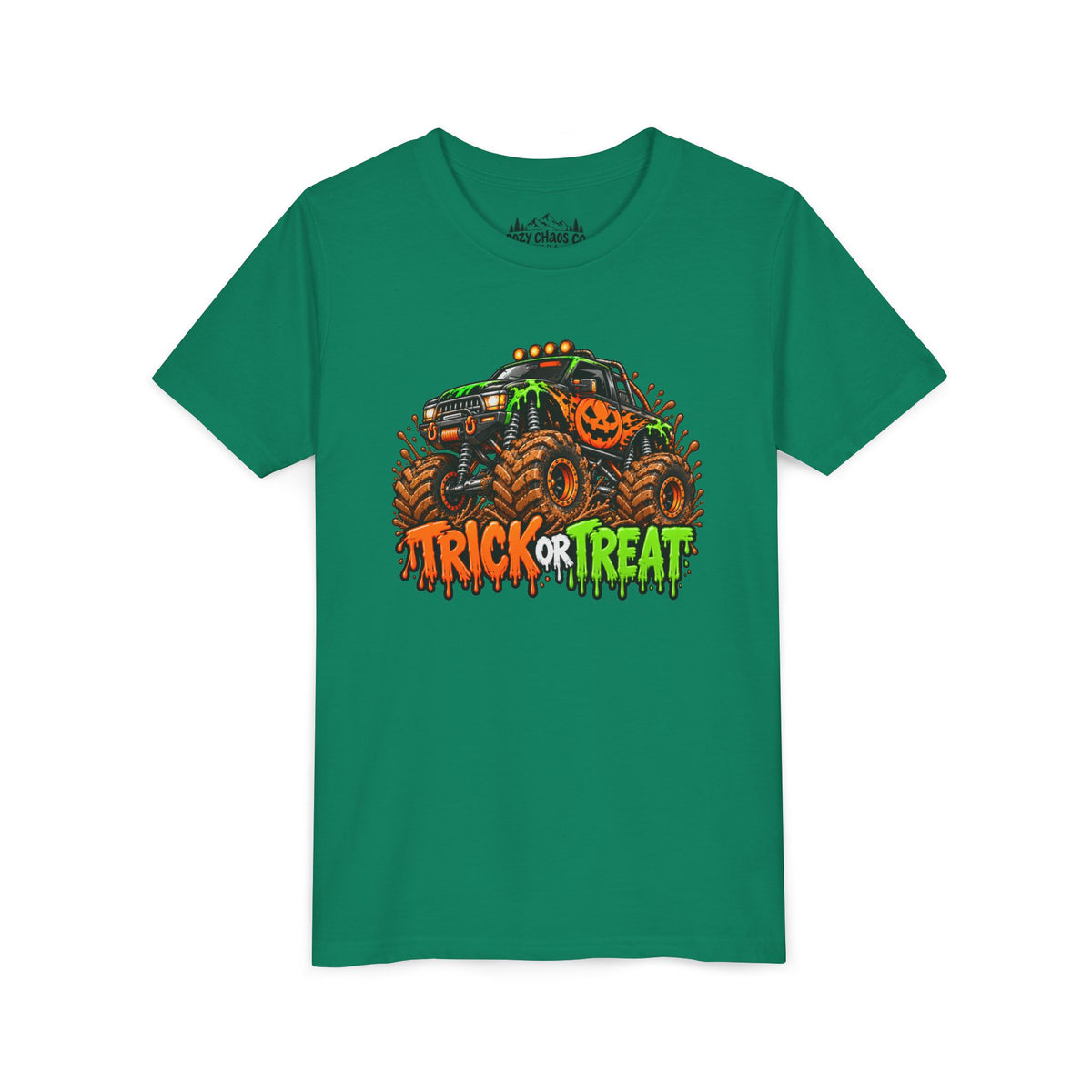 Trick or Treat Monster Truck Kids Halloween Sweatshirt | Cozy Chaos Kid 🎃🏁👻
