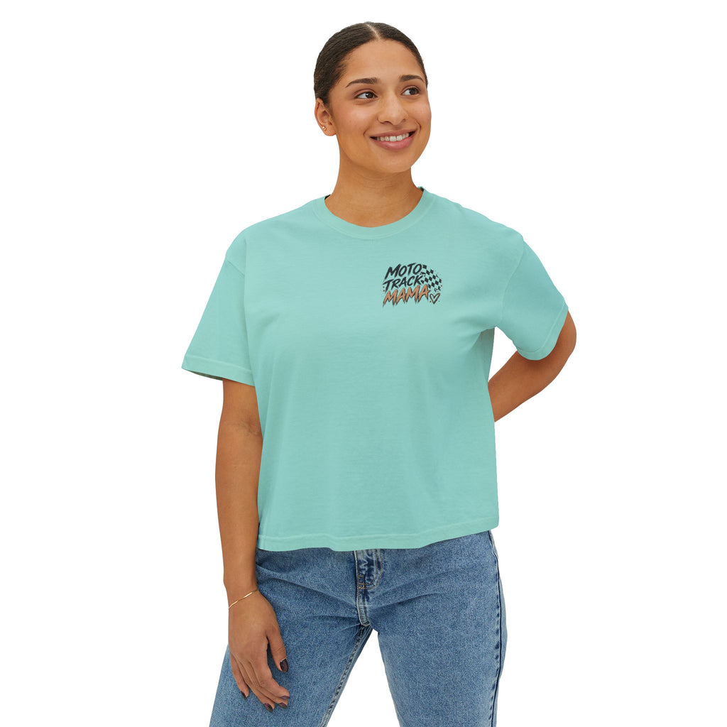 Moto Track Mama – Motocross Mom Graphic CropTee 🏁🤎