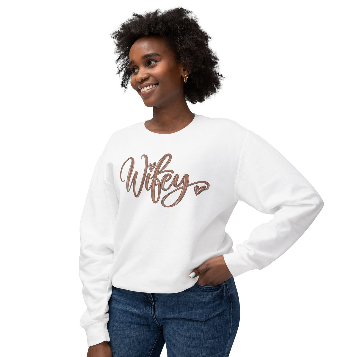 Wifey Crewneck Sweatshirt | Cozy Bridal Sweatshirt | Newlywed Wife Gift | Cute Wife Sweater 💍🤎