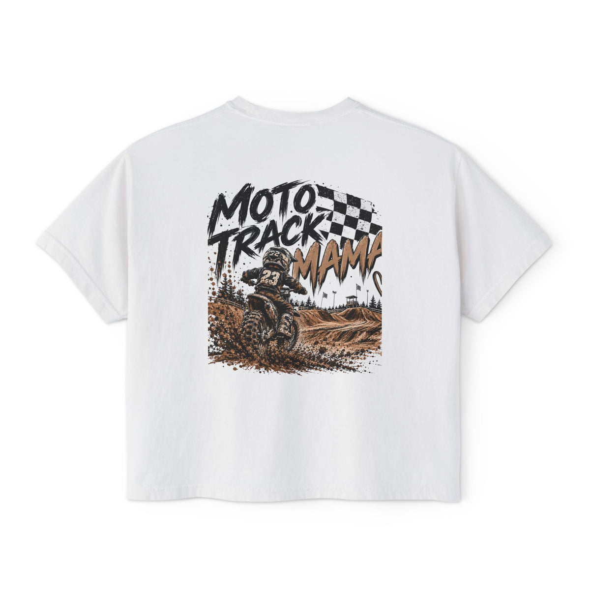Moto Track Mama – Motocross Mom Graphic CropTee 🏁🤎