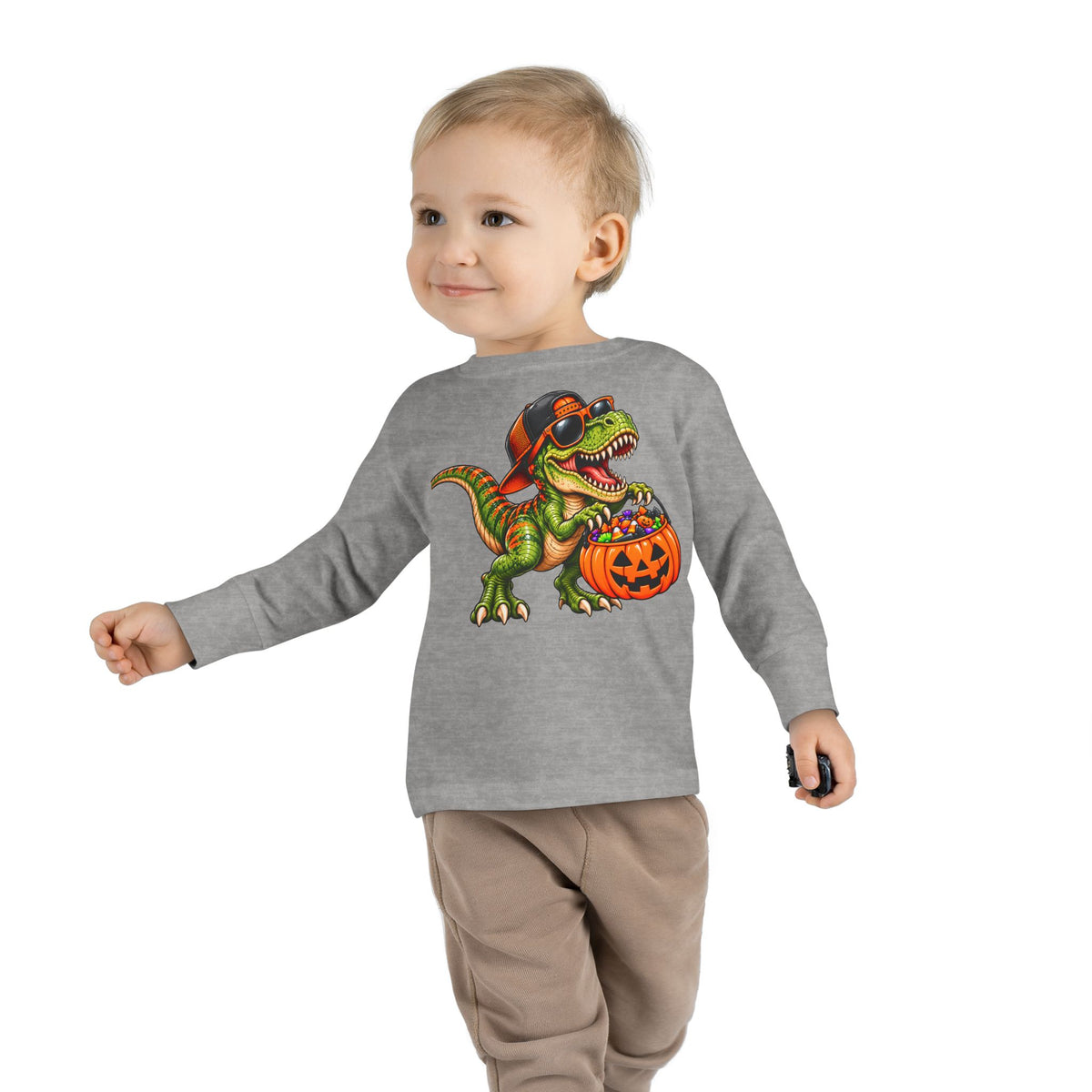 Trick or Treat T-Rex Toddler Halloween Shirt | Cozy Chaos Kid 🦖🎃🍬
