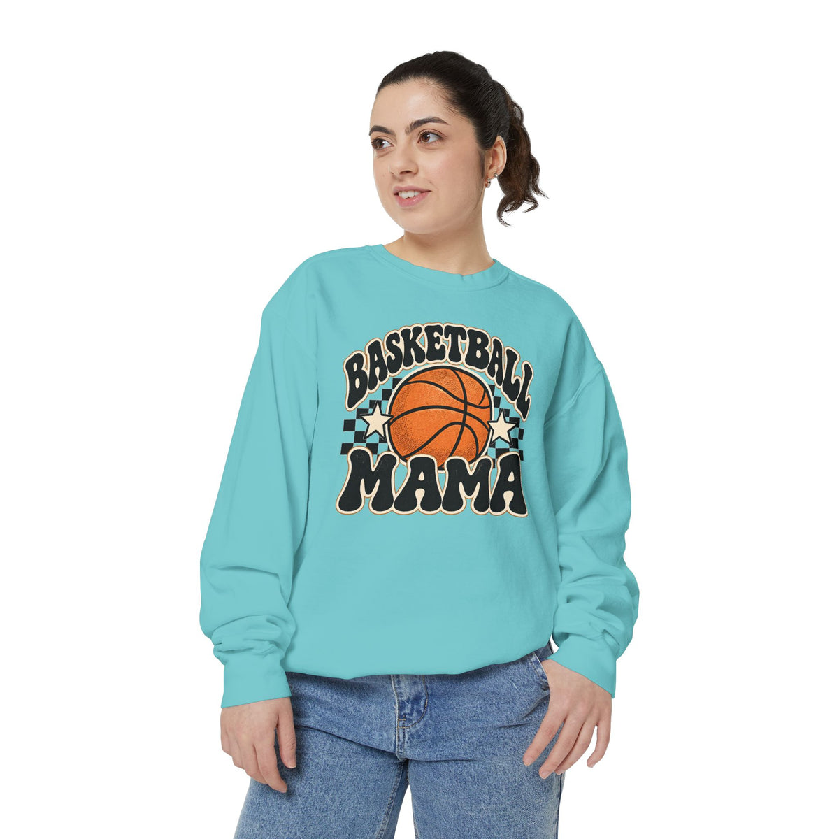 Basketball Mama Retro Game Day Crewneck Sweatshirt 🏀