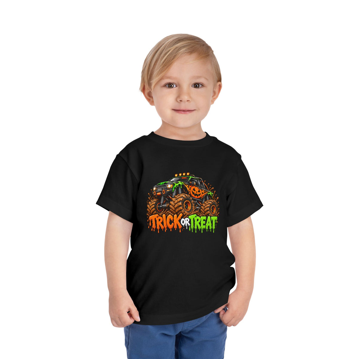 Trick or Treat Monster Truck Toddler Kids Halloween Sweatshirt | Cozy Chaos Kid 🎃🏁👻