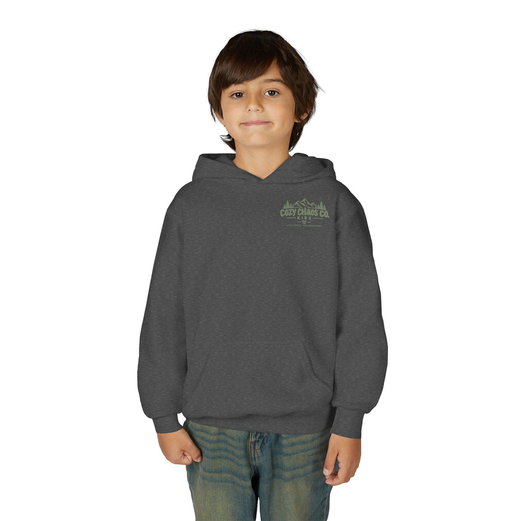 Maine Grown Kids Sweatshirt – Cozy Outdoor Pine Tree & Sunset Crewneck