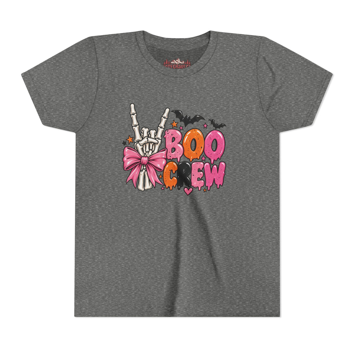 Boo Crew Skeleton Bow Kids Halloween Sweatshirt | Cozy Chaos Kid 🎀💀👻