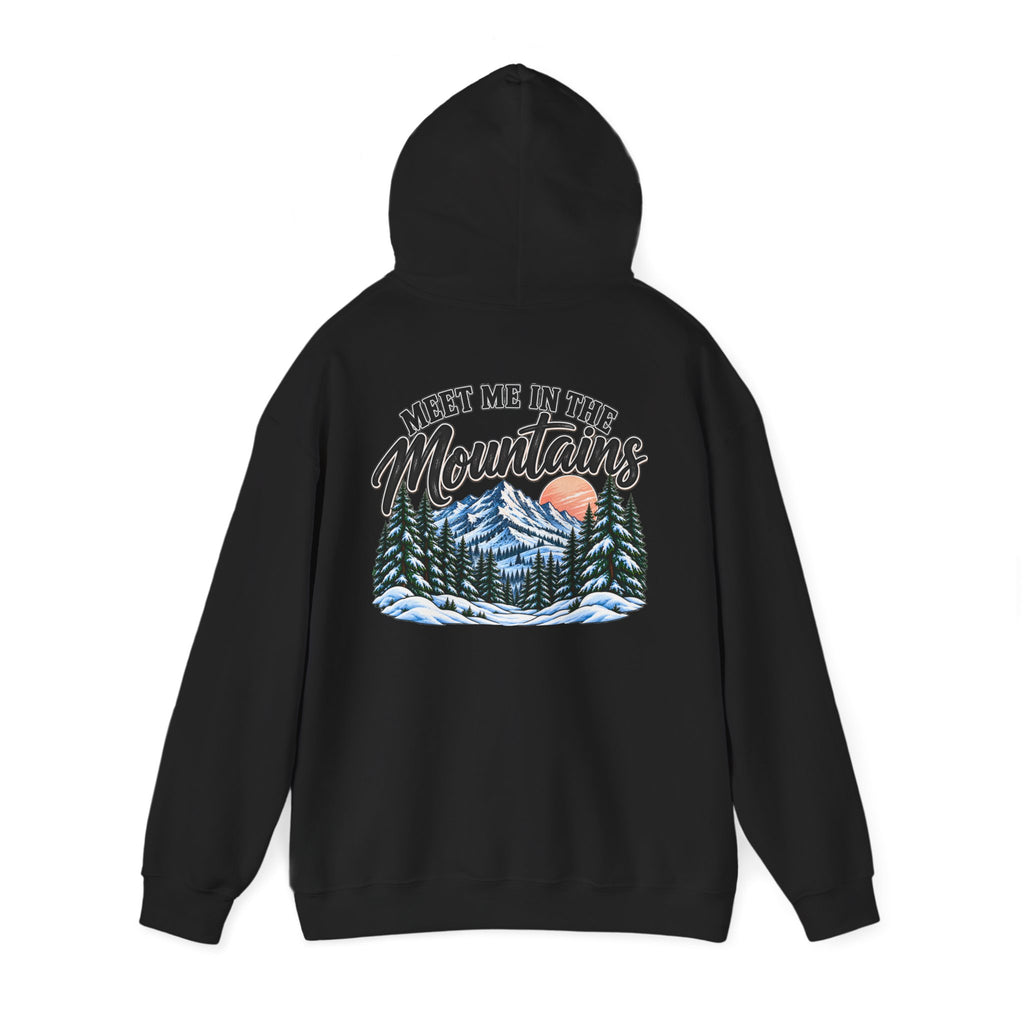 Meet Me in the Mountains Hoodie – Cozy Winter Mountain & Pine Tree Sweatshirt 🏔️🌲❄️