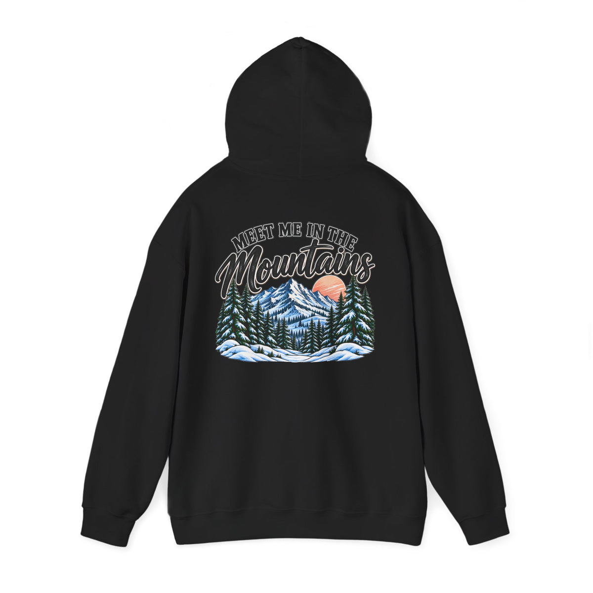 Meet Me in the Mountains Hoodie – Cozy Winter Mountain & Pine Tree Sweatshirt 🏔️🌲❄️