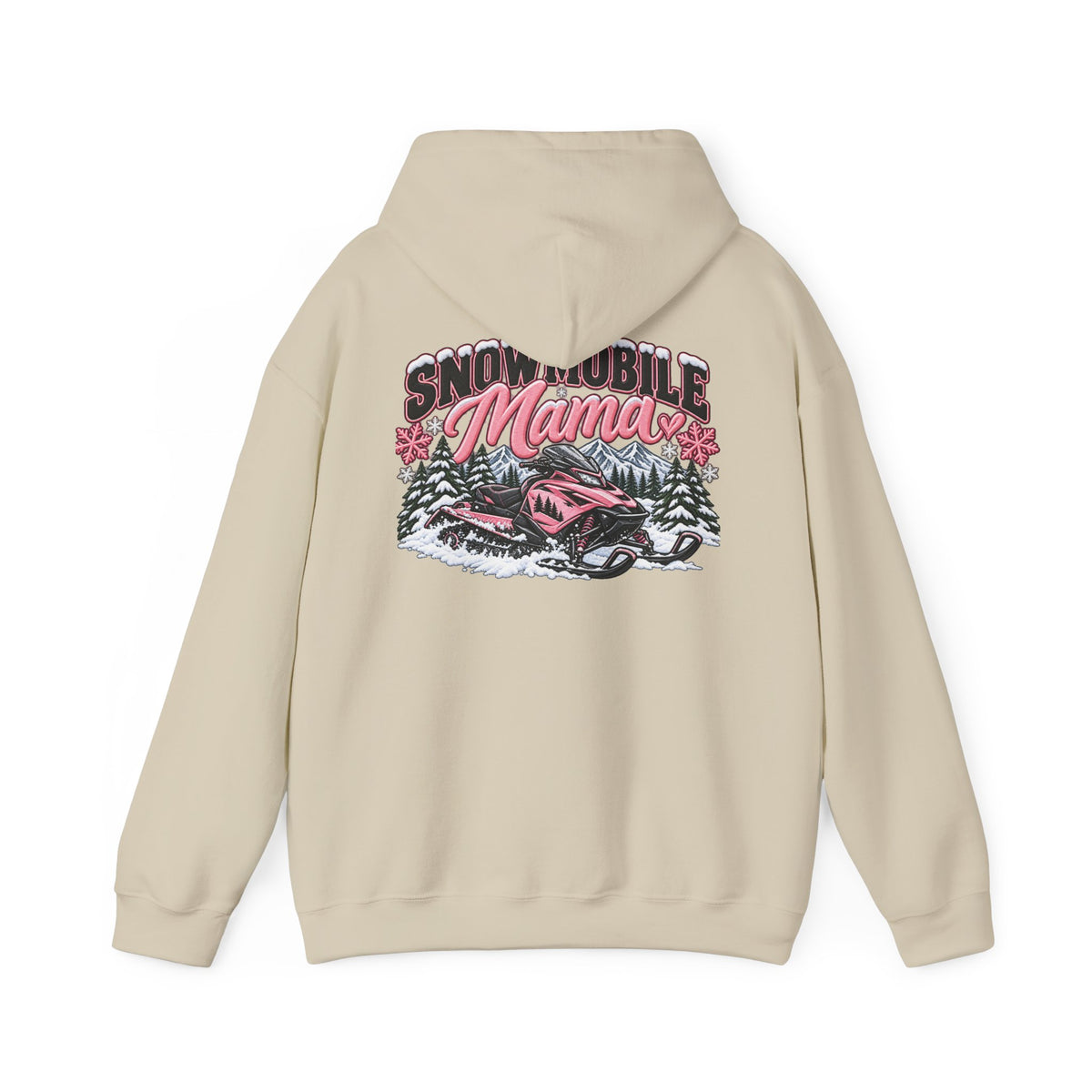Snowmobile Mama Winter Hoodie – Women’s Snowmobile Graphic Sweatshirt | Cozy Winter Outdoor Hoodie 🩷❄️🏔️