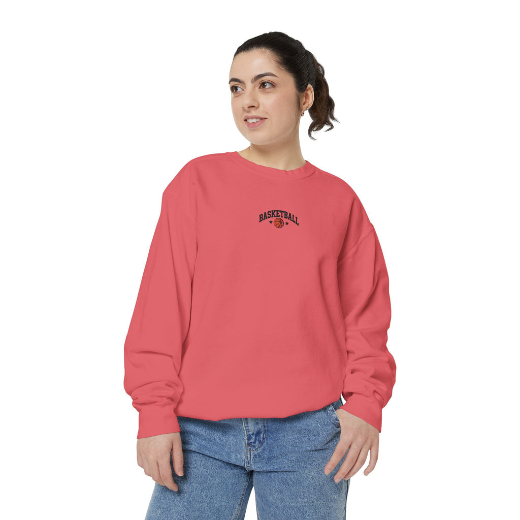 Basketball Embroidery-Look Crewneck Sweatshirt 🏀