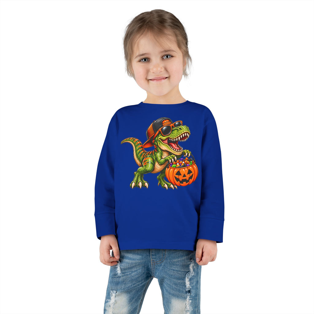 Trick or Treat T-Rex Toddler Halloween Shirt | Cozy Chaos Kid 🦖🎃🍬