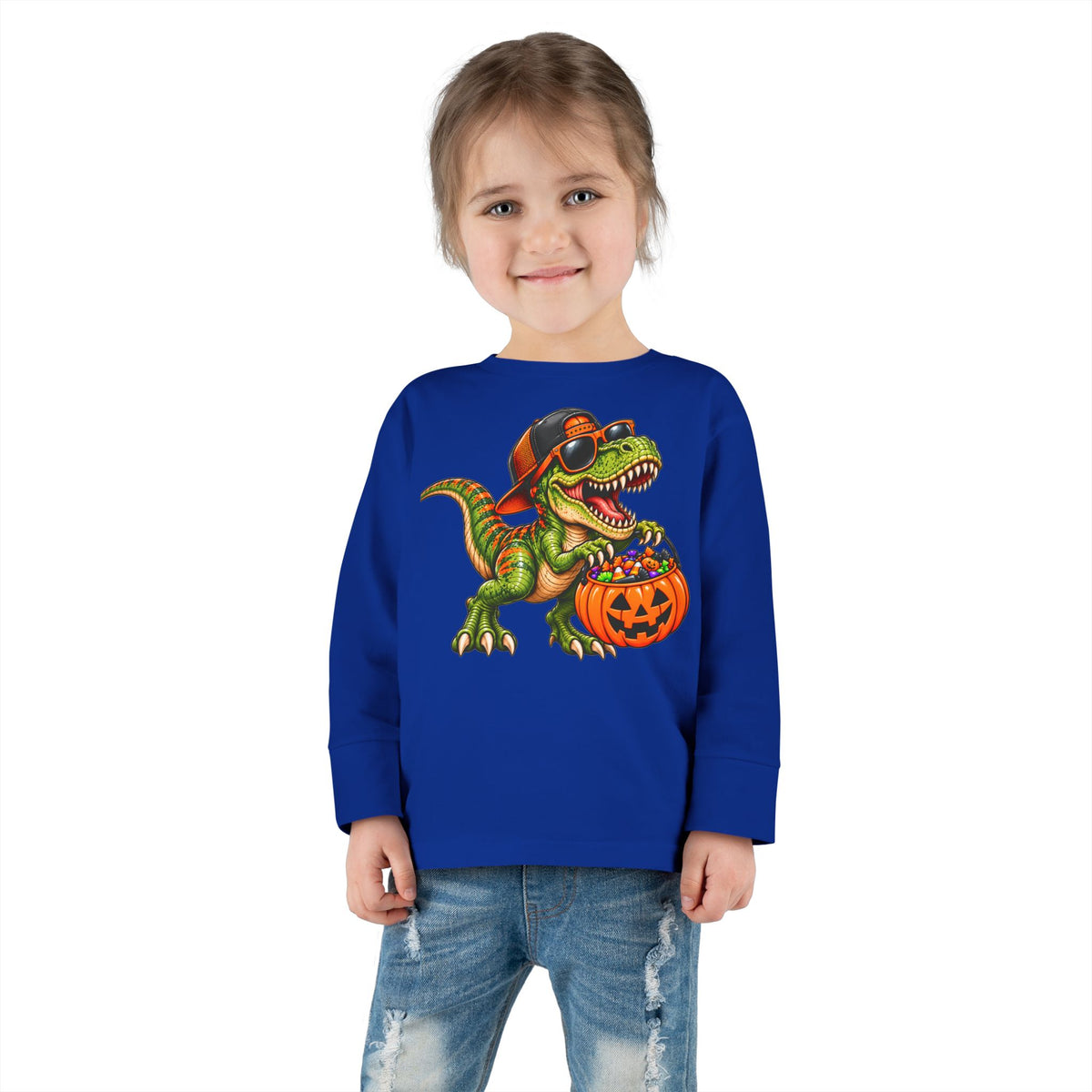 Trick or Treat T-Rex Toddler Halloween Shirt | Cozy Chaos Kid 🦖🎃🍬