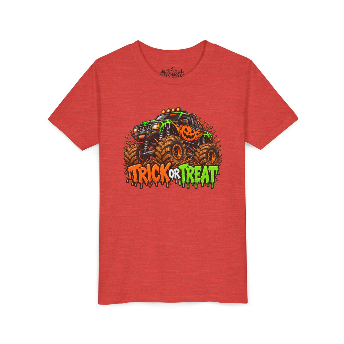 Trick or Treat Monster Truck Kids Halloween Sweatshirt | Cozy Chaos Kid 🎃🏁👻