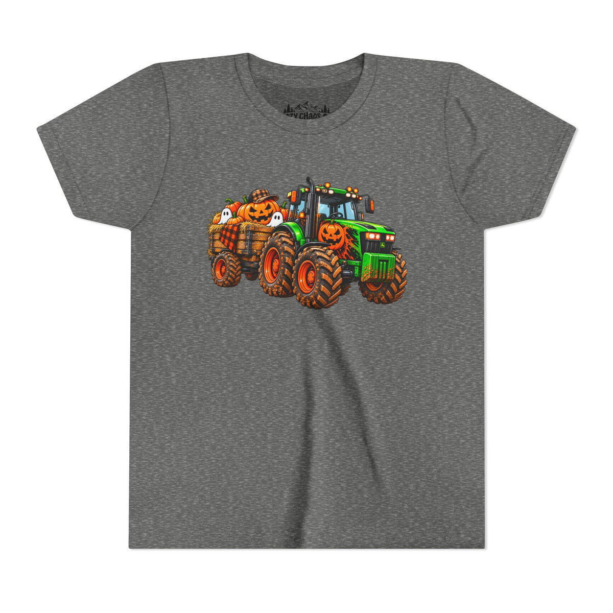 Halloween Tractor Pumpkin Patch Kids Sweatshirt | Cozy Chaos Kid 🎃🚜👻