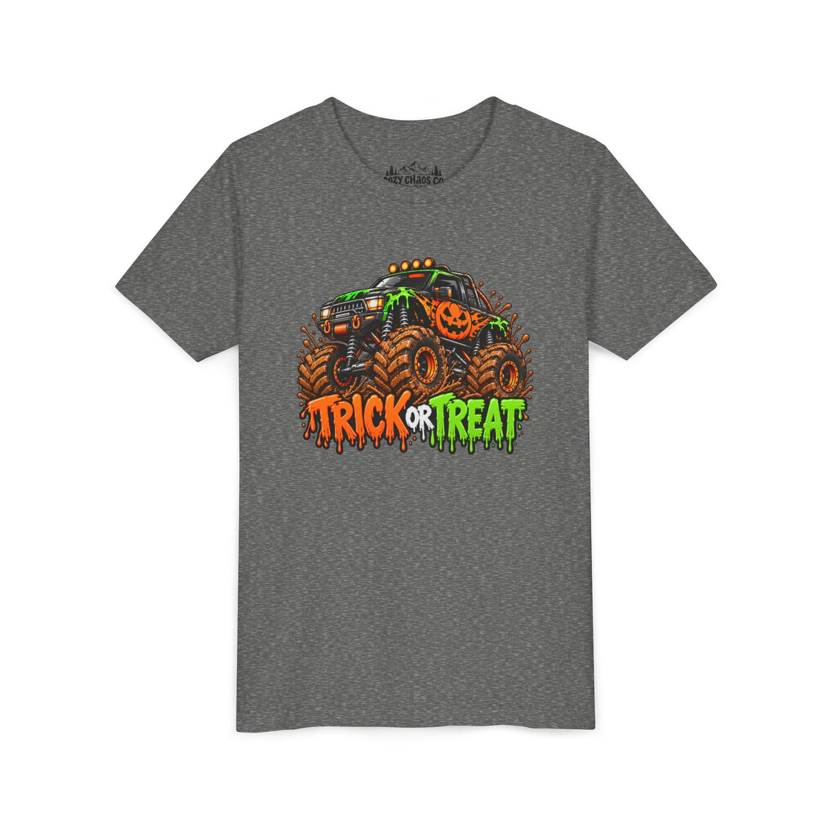 Trick or Treat Monster Truck Kids Halloween Sweatshirt | Cozy Chaos Kid 🎃🏁👻