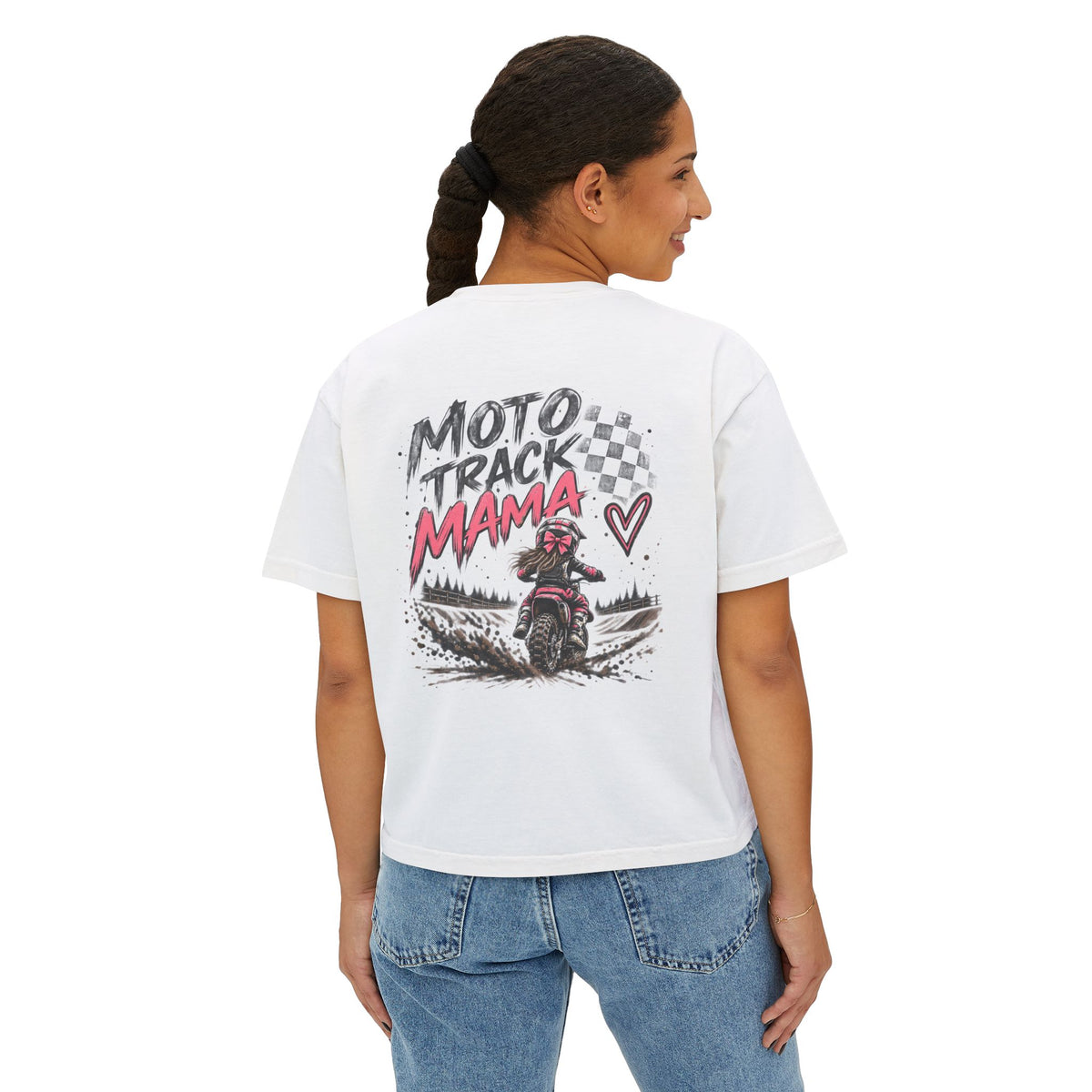 Moto Track Mama – Motocross Mom Graphic Tee 🏁💗