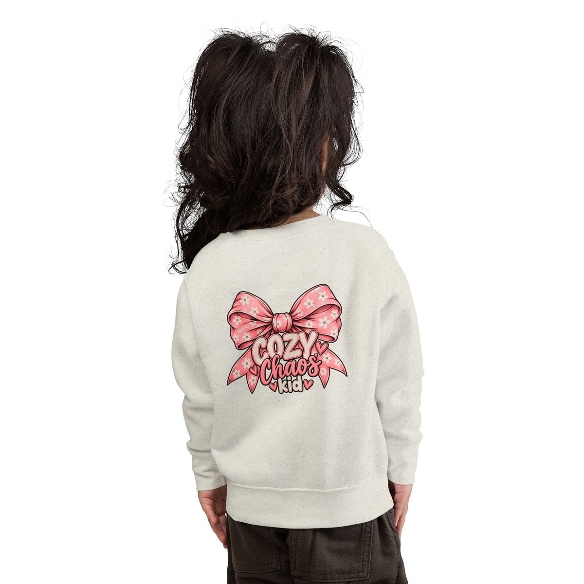 Cozy Chaos Kid Floral Bow Toddler Sweatshirt | Cozy Chaos Co.