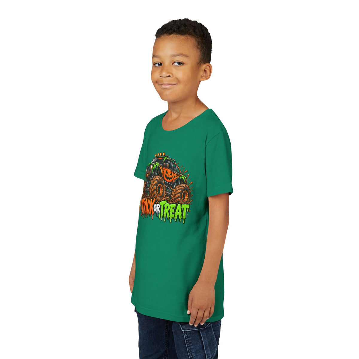 Trick or Treat Monster Truck Kids Halloween Sweatshirt | Cozy Chaos Kid 🎃🏁👻