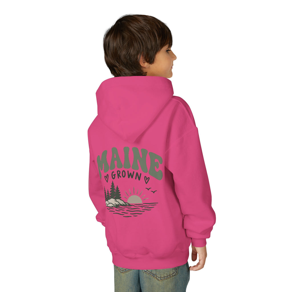 Maine Grown Kids Sweatshirt – Cozy Outdoor Pine Tree & Sunset Crewneck